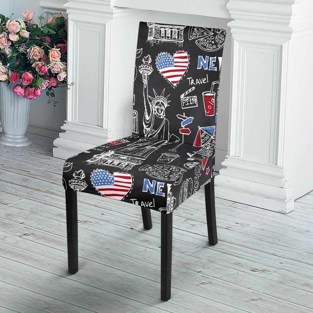 New York Love Pattern Print Chair Cover-grizzshop