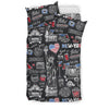 New York Love Pattern Print Duvet Cover Bedding Set-grizzshop