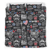 New York Love Pattern Print Duvet Cover Bedding Set-grizzshop