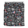 New York Love Pattern Print Duvet Cover Bedding Set-grizzshop