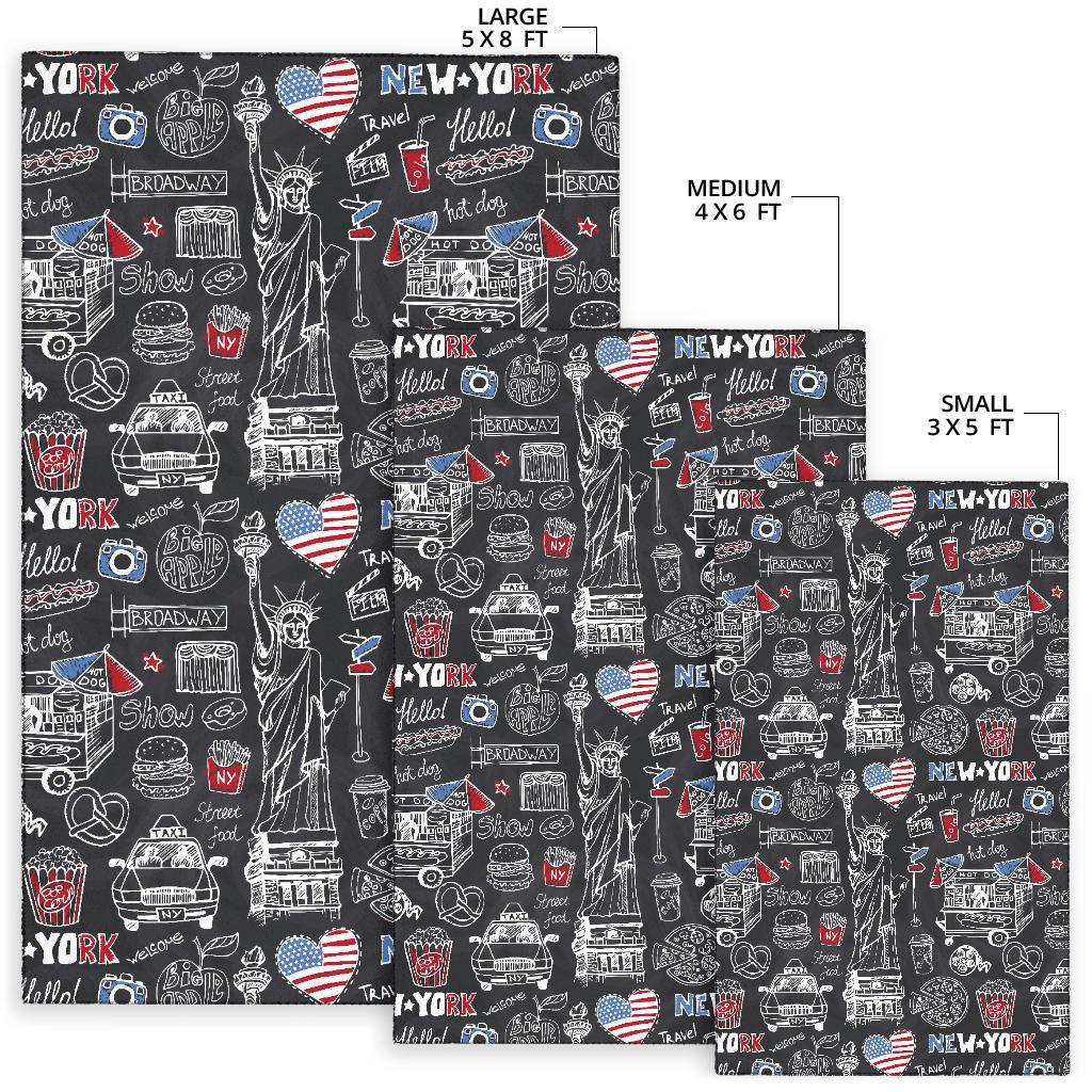 New York Love Pattern Print Floor Mat-grizzshop