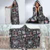 New York Love Pattern Print Hooded Blanket-grizzshop