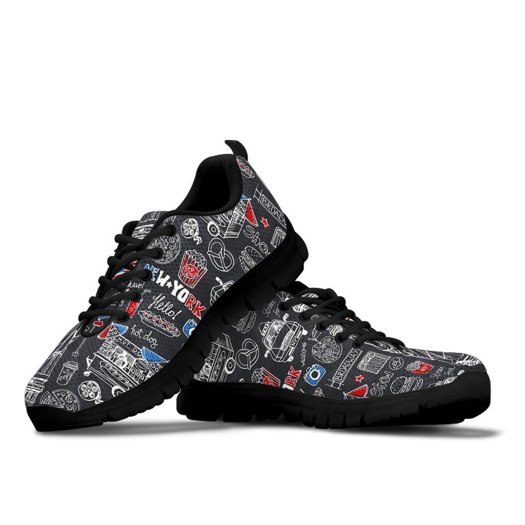 New York Love Pattern Print Sneaker Shoes For Men Women-grizzshop