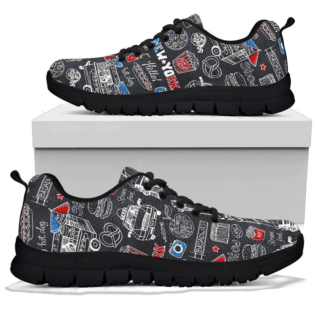 New York Love Pattern Print Sneaker Shoes For Men Women-grizzshop