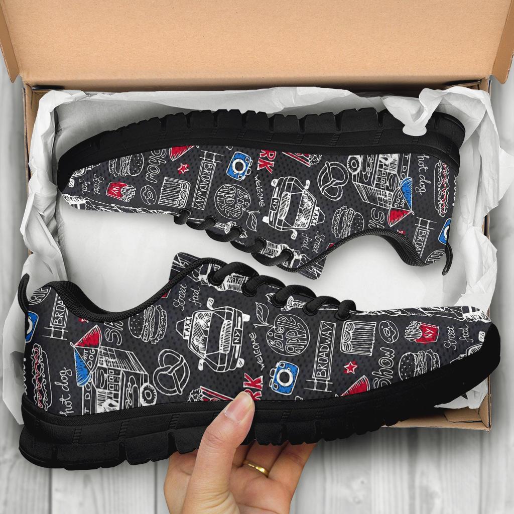 New York Love Pattern Print Sneaker Shoes For Men Women-grizzshop