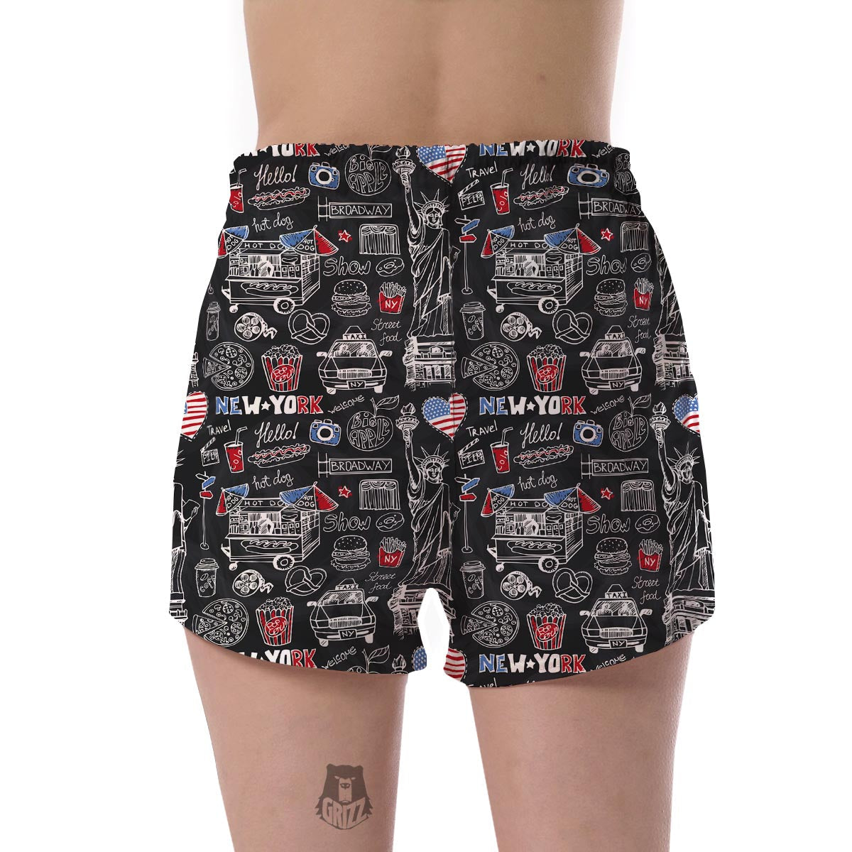 New York Love Pattern Print Women's Shorts-grizzshop