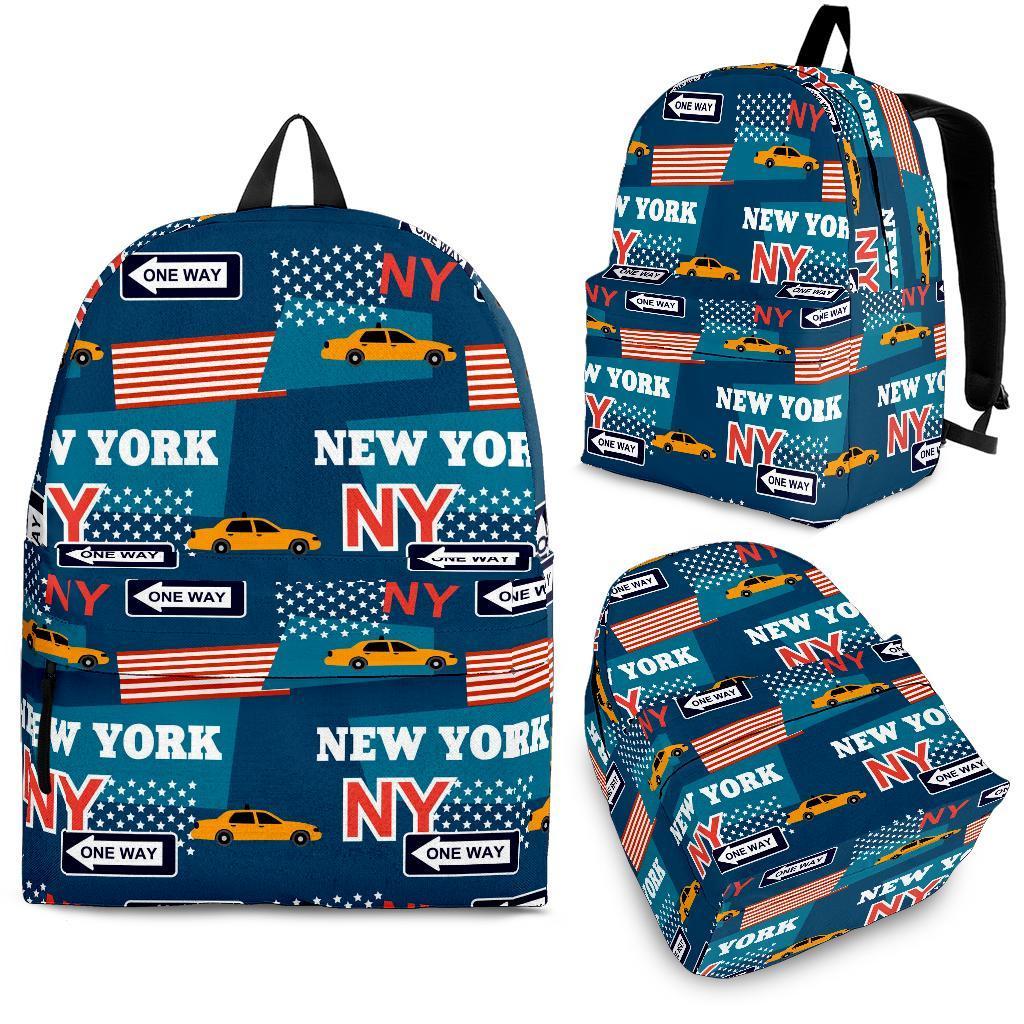 New York Pattern Print Backpack-grizzshop