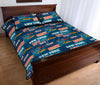 New York Pattern Print Bed Set Quilt-grizzshop