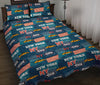 New York Pattern Print Bed Set Quilt-grizzshop