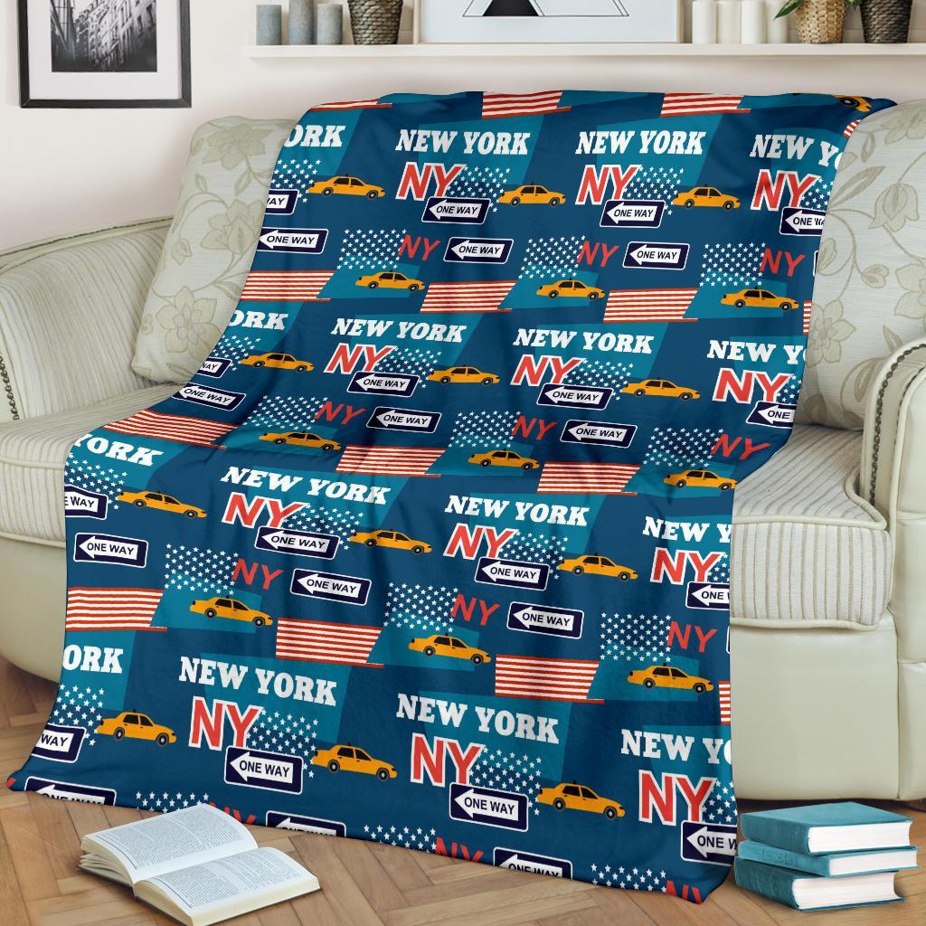 New York Pattern Print Blanket-grizzshop