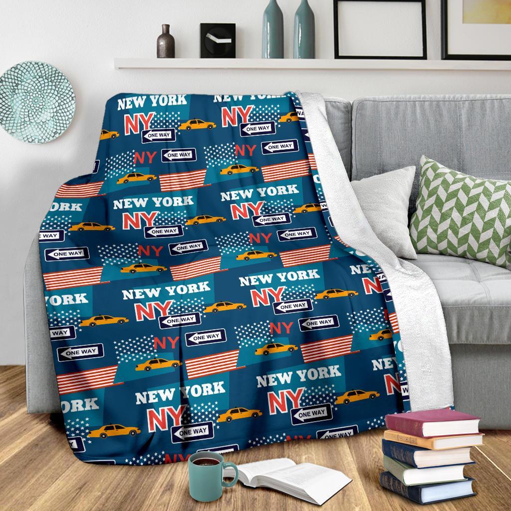 New York Pattern Print Blanket-grizzshop