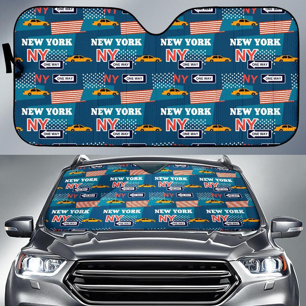 New York Pattern Print Car Sun Shade-grizzshop