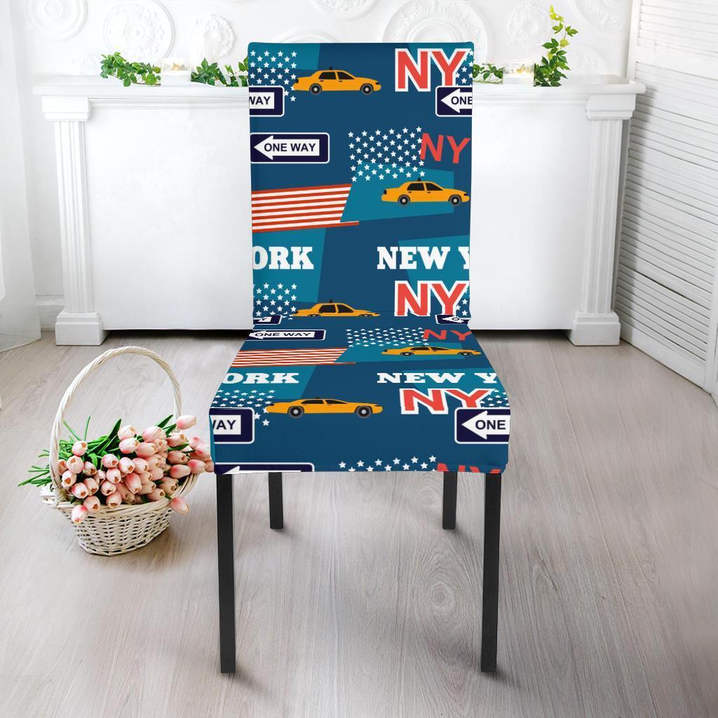 New York Pattern Print Chair Cover-grizzshop