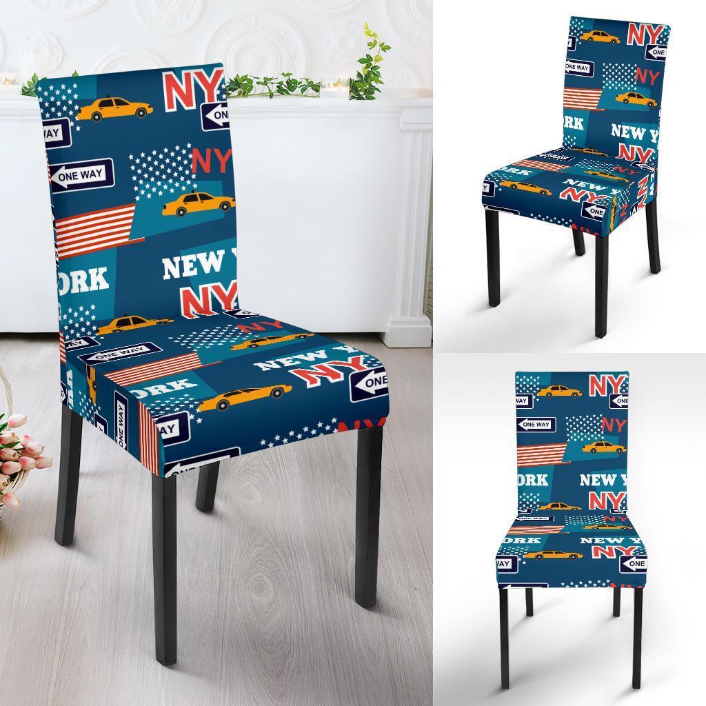 New York Pattern Print Chair Cover-grizzshop