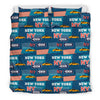 New York Pattern Print Duvet Cover Bedding Set-grizzshop