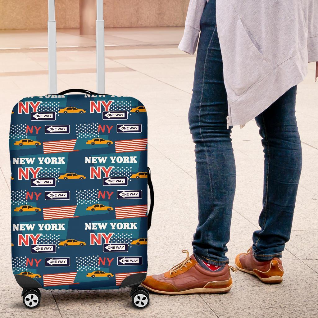 New York Pattern Print Luggage Cover Protector-grizzshop