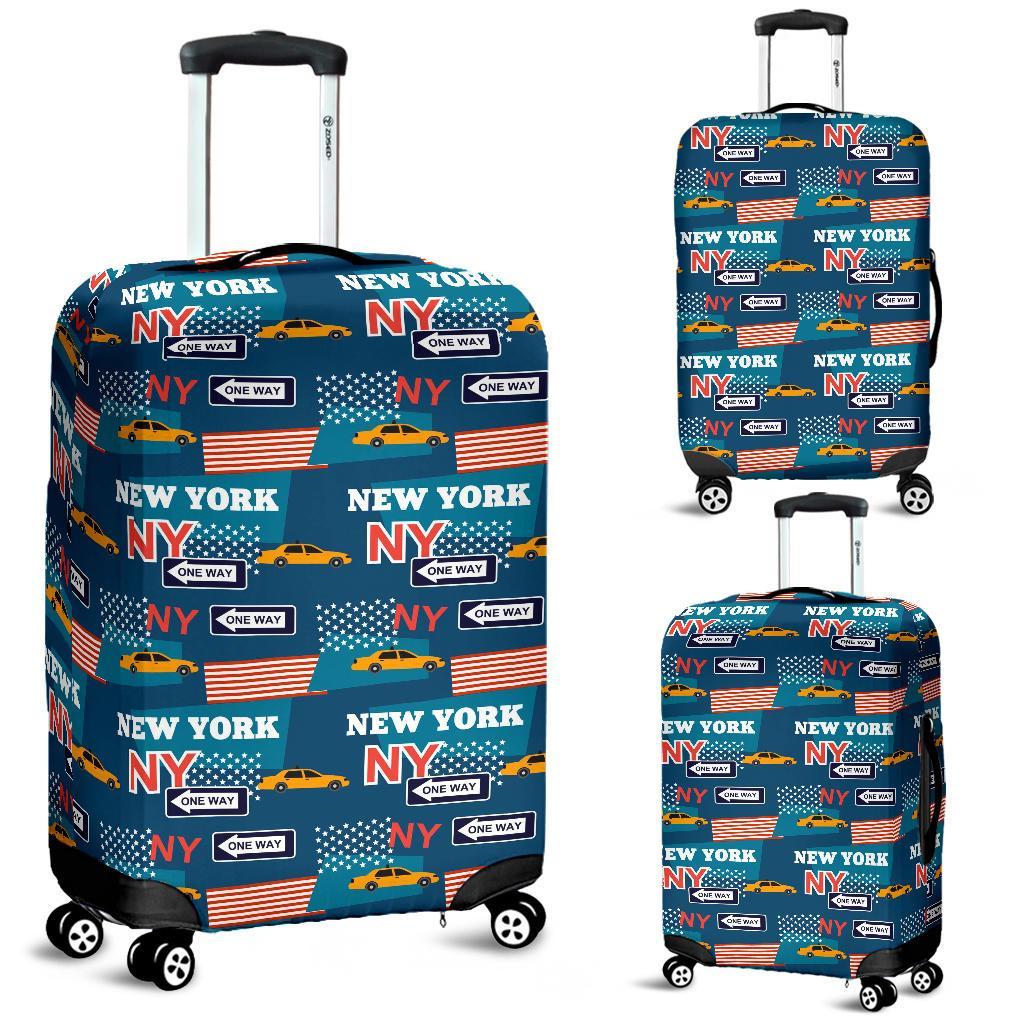 New York Pattern Print Luggage Cover Protector-grizzshop