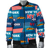 New York Pattern Print Men's Bomber Jacket-grizzshop