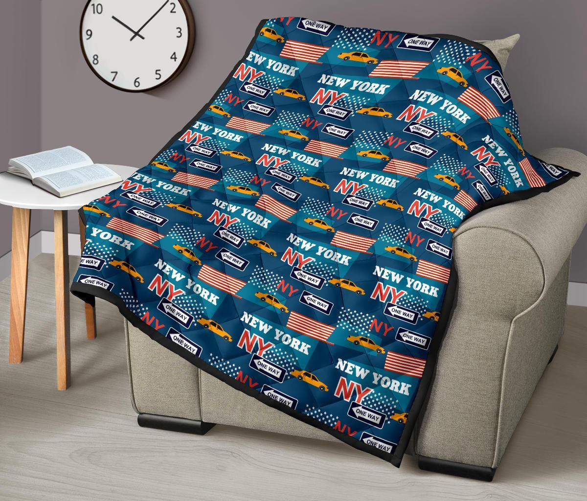 New York Pattern Print Quilt-grizzshop