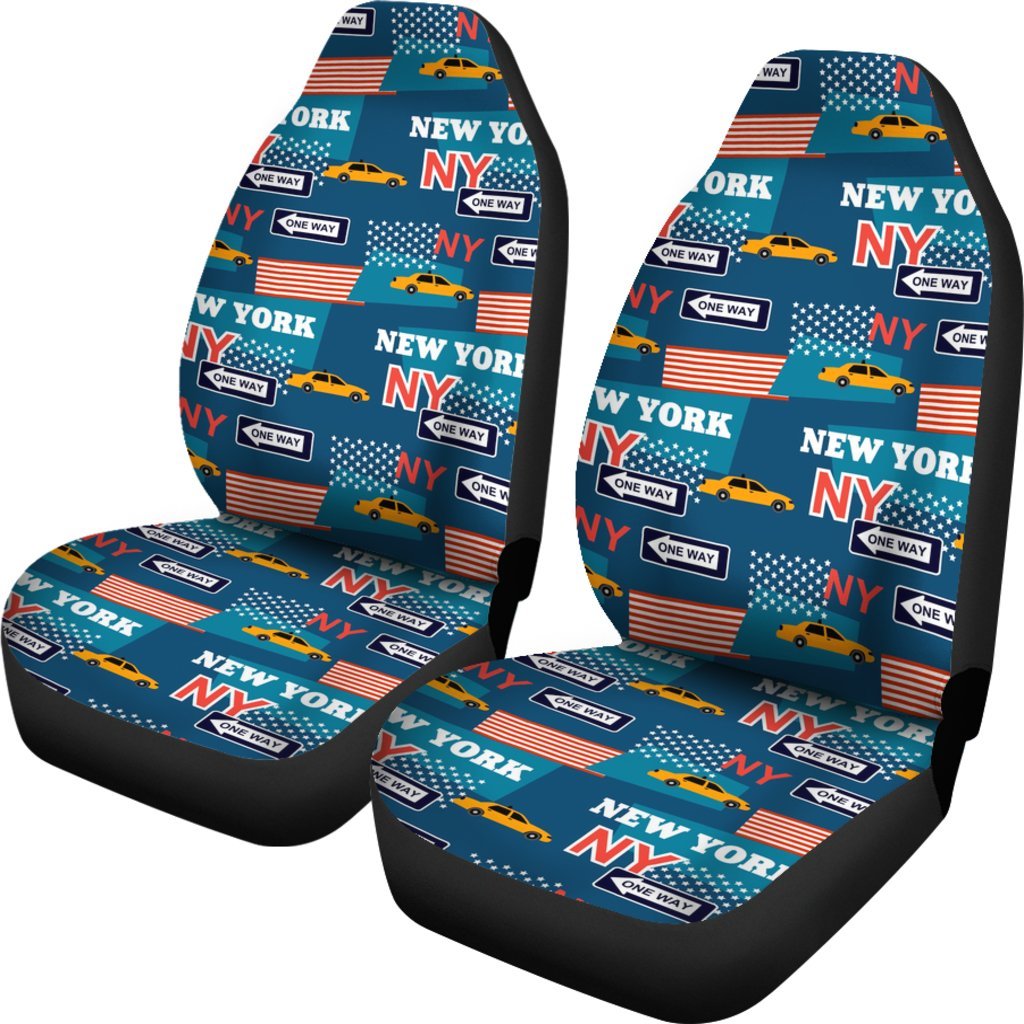 New York Pattern Print Universal Fit Car Seat Covers-grizzshop