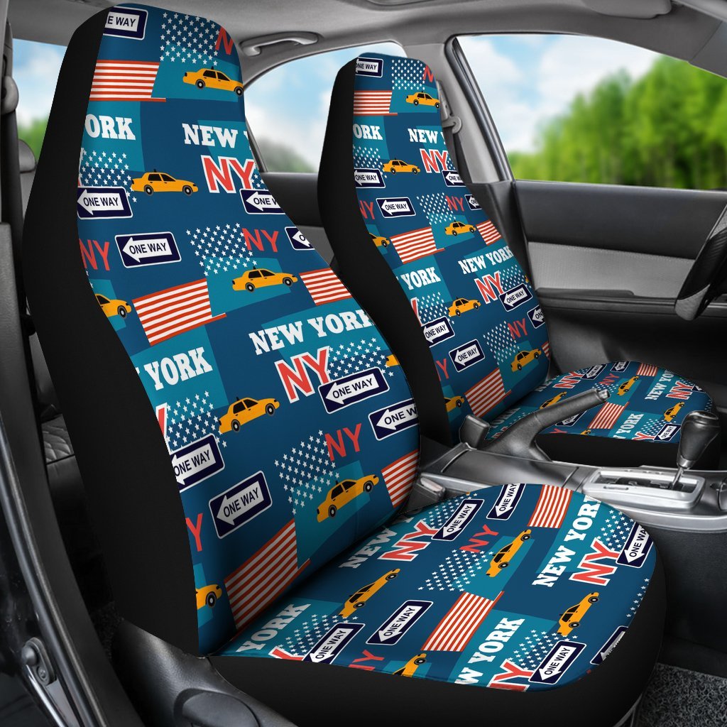 New York Pattern Print Universal Fit Car Seat Covers-grizzshop