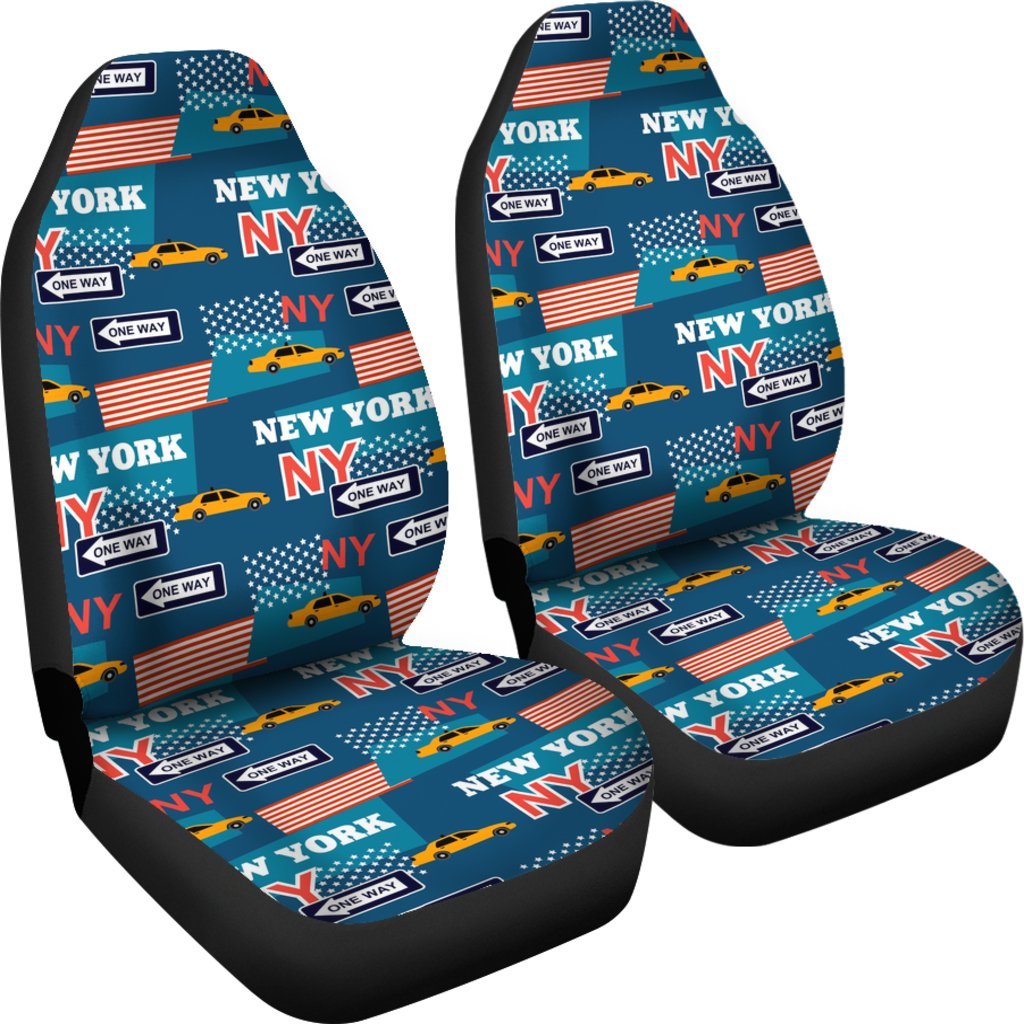 New York Pattern Print Universal Fit Car Seat Covers-grizzshop