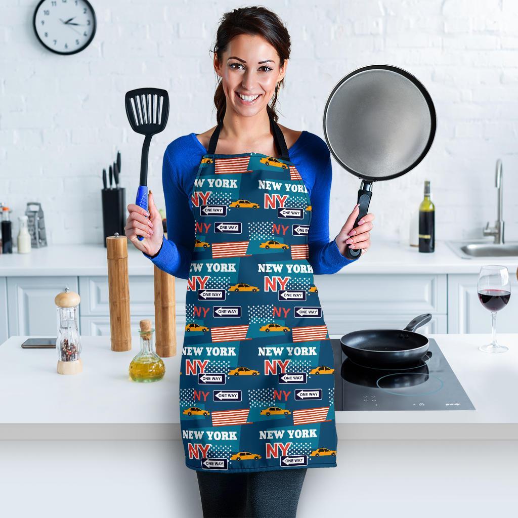 New York Pattern Print Women's Apron-grizzshop