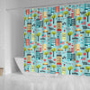 New York Print Pattern Bathroom Shower Curtain-grizzshop