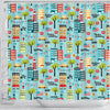 New York Print Pattern Bathroom Shower Curtain-grizzshop