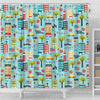 New York Print Pattern Bathroom Shower Curtain-grizzshop