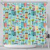 New York Print Pattern Bathroom Shower Curtain-grizzshop