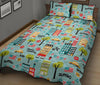 New York Print Pattern Bed Set Quilt-grizzshop