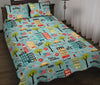 New York Print Pattern Bed Set Quilt-grizzshop