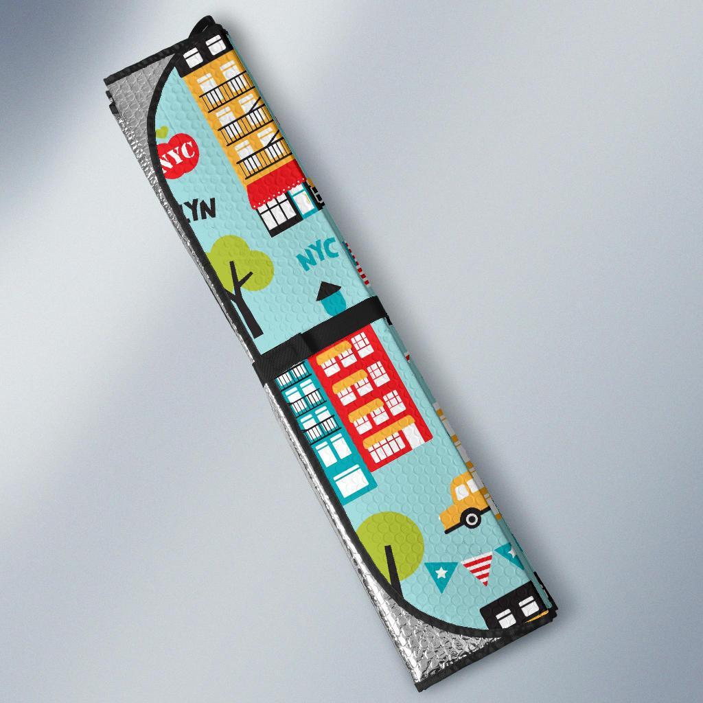 New York Print Pattern Car Sun Shade-grizzshop