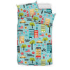 New York Print Pattern Duvet Cover Bedding Set-grizzshop