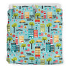 New York Print Pattern Duvet Cover Bedding Set-grizzshop