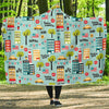 New York Print Pattern Hooded Blanket-grizzshop