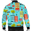 New York Print Pattern Men's Bomber Jacket-grizzshop