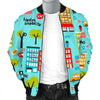 New York Print Pattern Men's Bomber Jacket-grizzshop