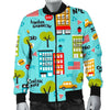 New York Print Pattern Men's Bomber Jacket-grizzshop