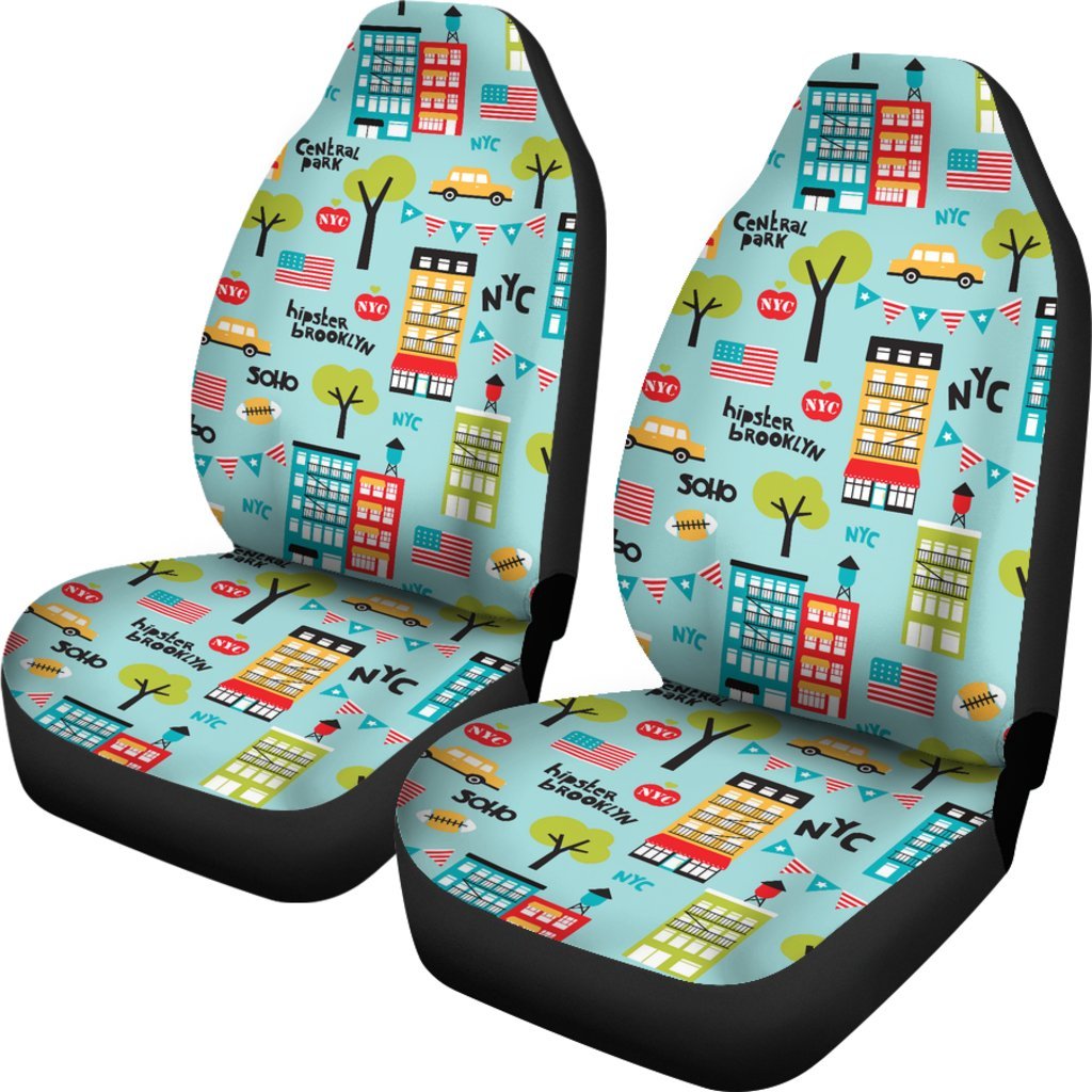 New York Print Pattern Universal Fit Car Seat Covers-grizzshop