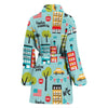 New York Print Pattern Women Long Robe-grizzshop