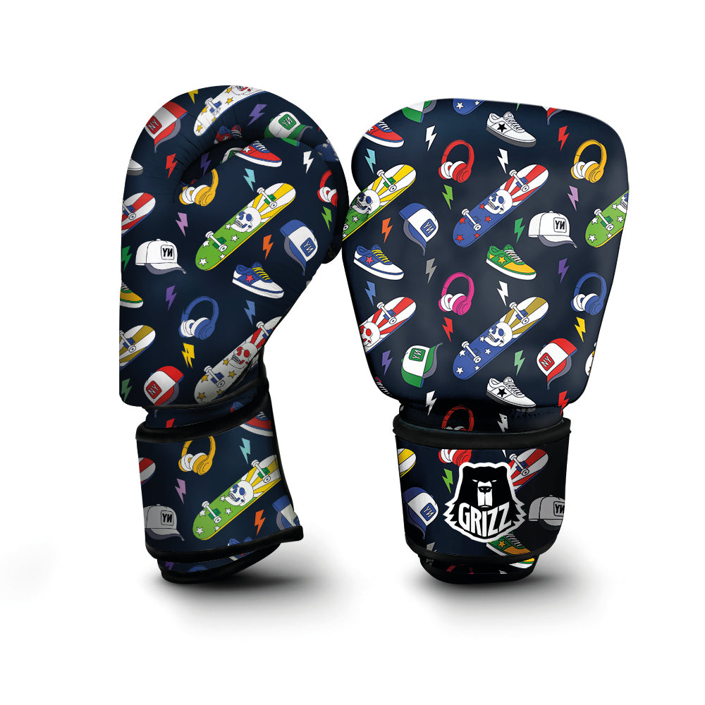 New York Skateboard Colorful Print Pattern Boxing Gloves-grizzshop