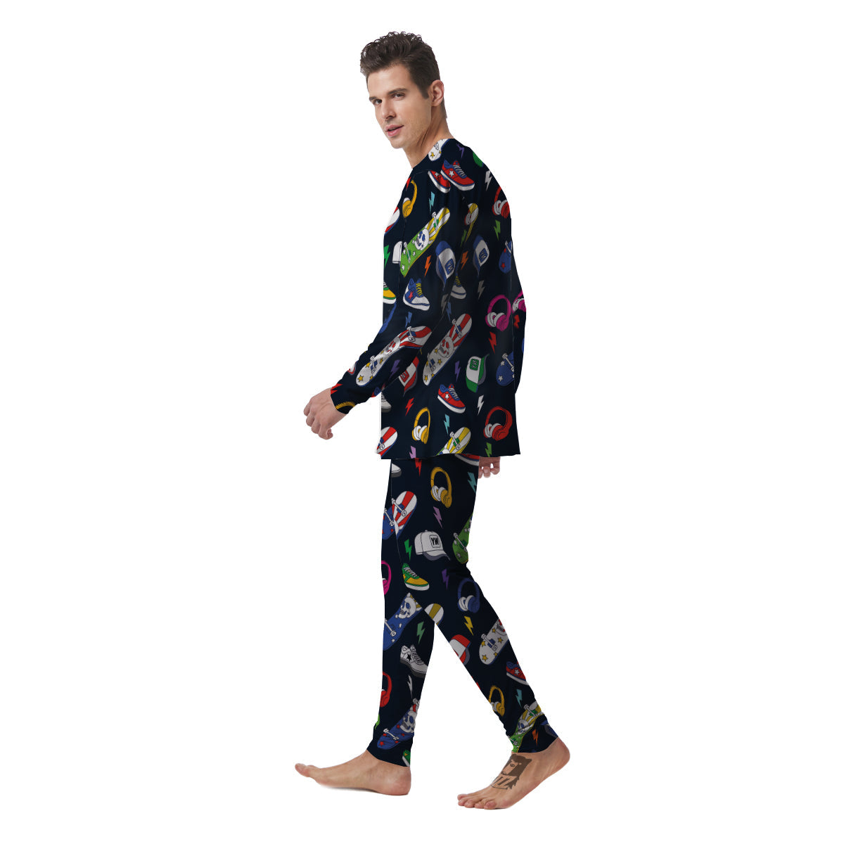 New York Skateboard Colorful Print Pattern Men's Pajamas-grizzshop