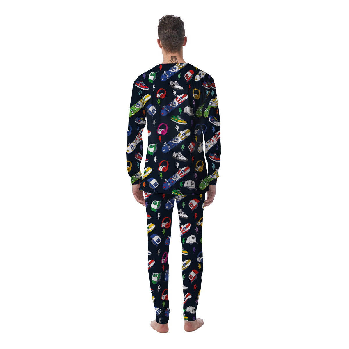 New York Skateboard Colorful Print Pattern Men's Pajamas-grizzshop