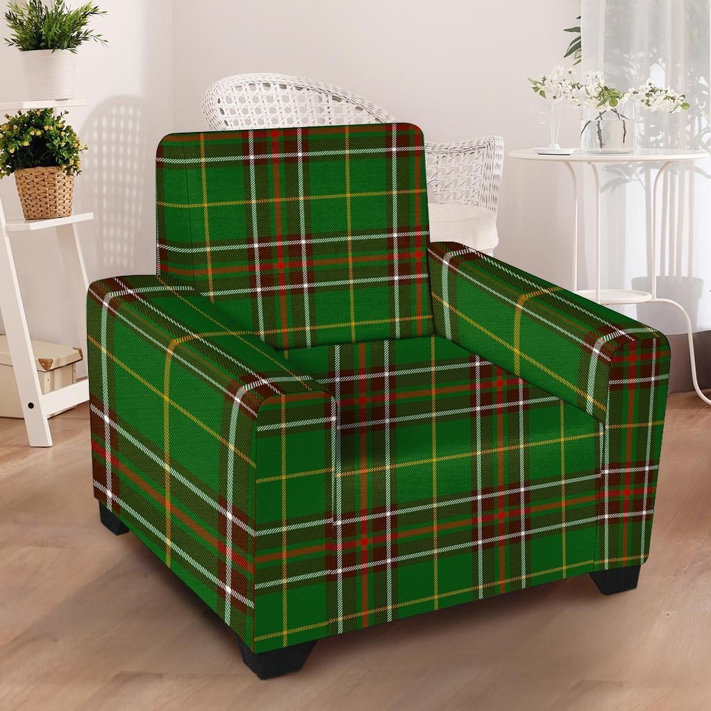 Newfoundland Tartan Green Plaid Armchair Cover-grizzshop