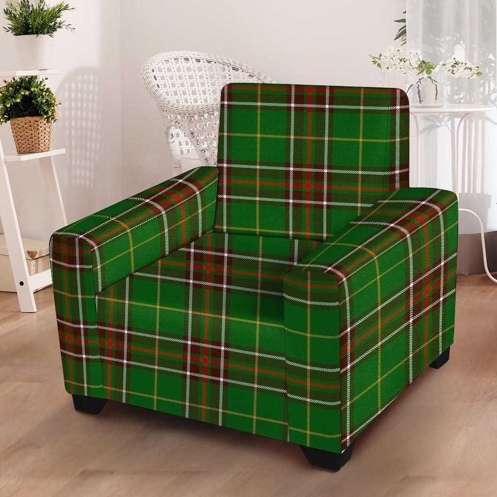 Newfoundland Tartan Green Plaid Armchair Cover-grizzshop