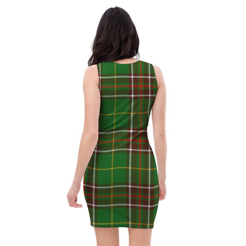 Newfoundland Tartan Green Plaid Bodycon Dress-grizzshop