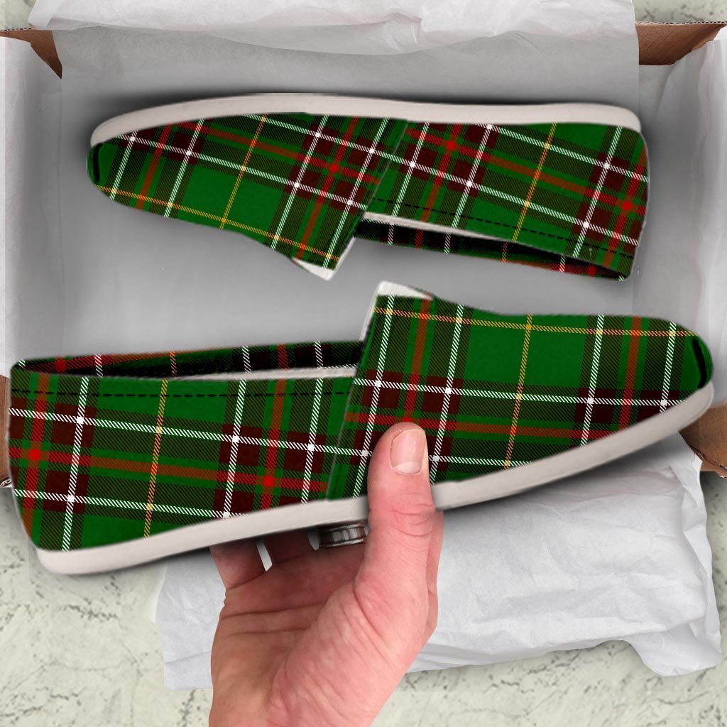 Newfoundland Tartan Green Plaid Canvas Shoes-grizzshop