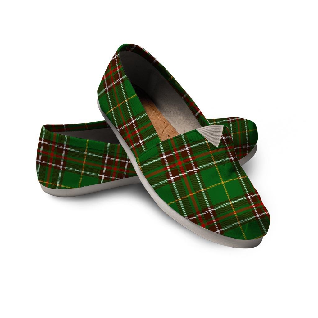 Newfoundland Tartan Green Plaid Canvas Shoes-grizzshop